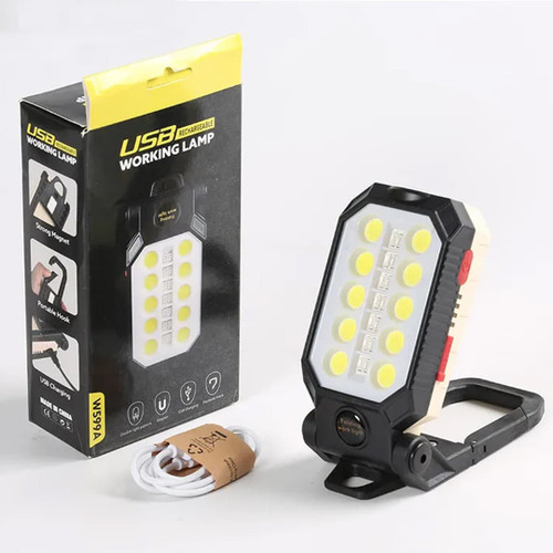 چراغ کار شارژی همهکاره Zingaro W599A با قابلیت آهنربا و پایه تاشو